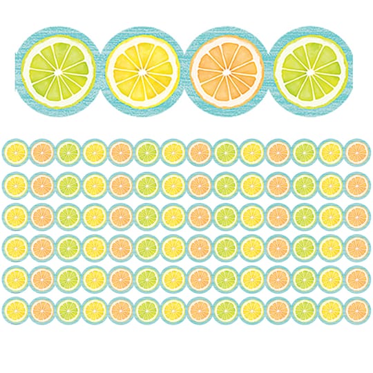 Teacher Created Resources Lemon Zest Citrus Slices Wide Die Cut Trim, 210ft.